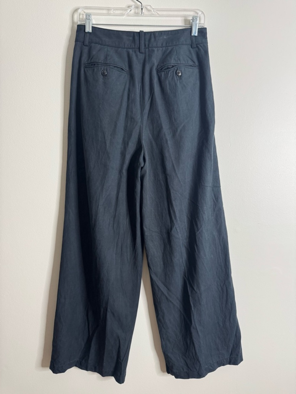 Madewell The Harlow Wide-Leg Pant in Drapey Twill Black 4 - Picture 5 of 11